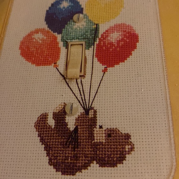 New but opened Fond memory counted cross stitch SP6 bear &balloon switch plate - Picture 5 of 9